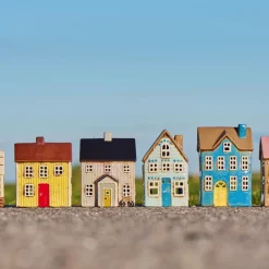 IB LAURSEN Haus für Teelicht Visby blaue Tür braunes Dach Fashion