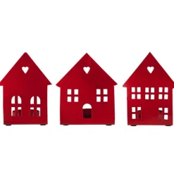 IB LAURSEN Kerzenhalter für Teelicht Hausfassade Rot 3er-Set Best