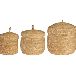 IB LAURSEN Korb mit Deckel natur Seegras 3er-Set Outlet