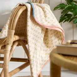 IB LAURSEN Kuscheldecke Plaid Vigga mit mustard Druck Sale