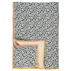 IB LAURSEN Kuscheldecke Plaid Vigga mit petrol Druck Discount