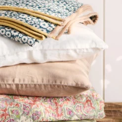 IB LAURSEN Kuscheldecke Plaid Vigga mit petrol Druck Discount