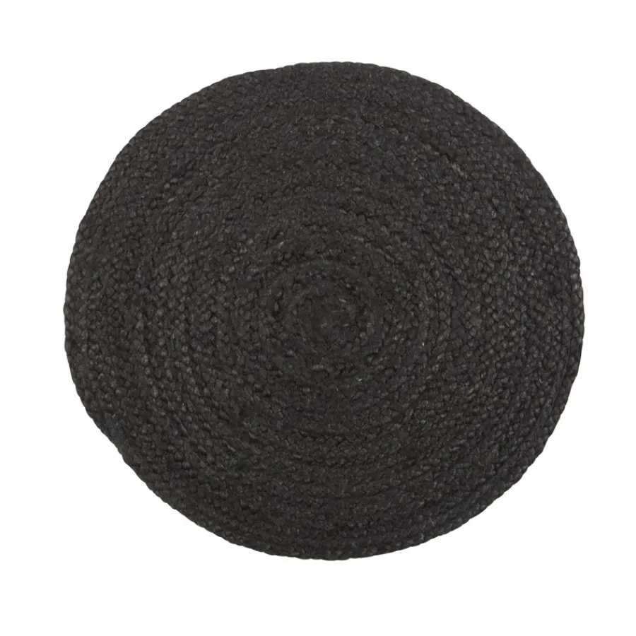 IB LAURSEN Platzset Rund Jute Schwarz Fashion