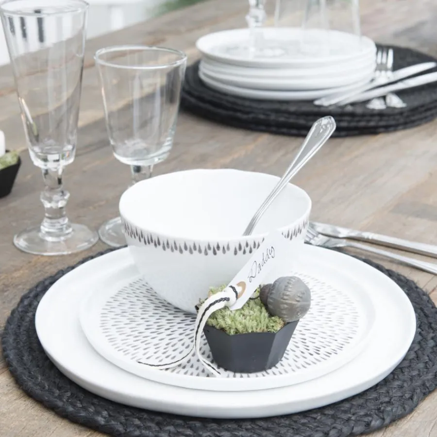 IB LAURSEN Platzset Rund Jute Schwarz Fashion