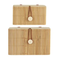 IB LAURSEN Schachtel mit Bambusdeckel 2er-Set Hot