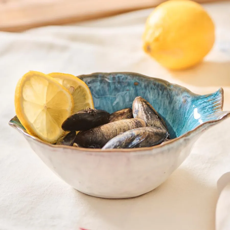 IB LAURSEN Schale Ocean Blue medium fischförmig 15,7 cm Online