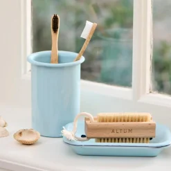 IB LAURSEN Seifenschale Emaille hellblau 2-teilig Discount