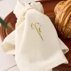 IB LAURSEN Stoffserviette Flora mit Schneeglöckchen butter cream 2er-Set Clearance