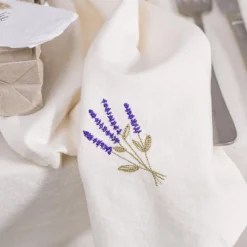IB LAURSEN Stoffserviette Flora butter cream mit Lavendel 2er-Set Fashion