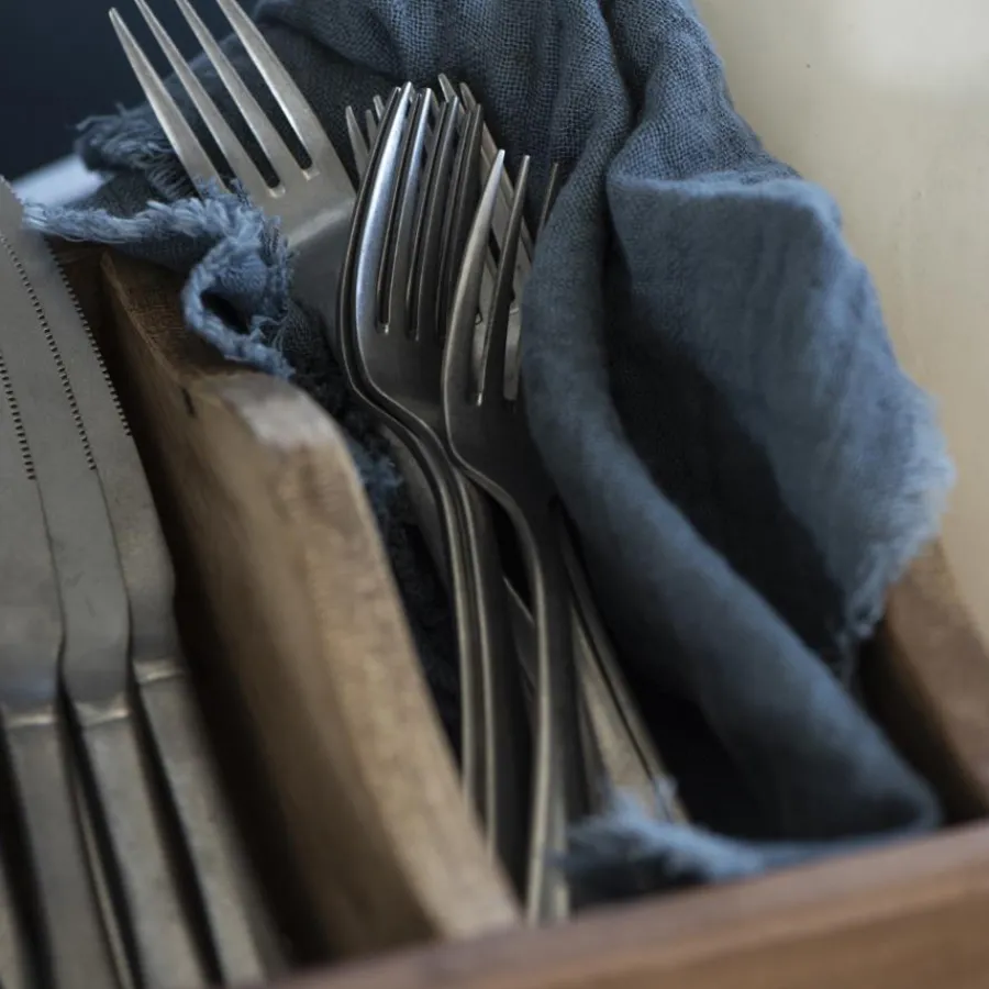 IB LAURSEN Stoffserviette Doppelt Gewebt Historical Blue Sale
