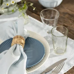 IB LAURSEN Stoffserviette Freja Leinen/Baumwolle blau 2er-Set Discount