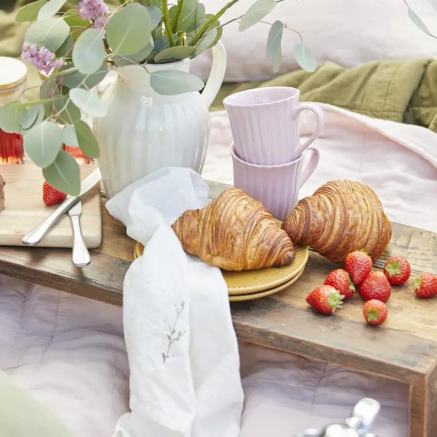IB LAURSEN Stoffserviette Butter Cream/weiße Margeriten Online