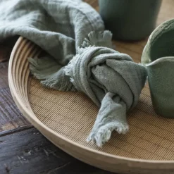 IB LAURSEN Stoffserviette Doppelt Gewebt Dusty Chalk Green 2er-Set Online