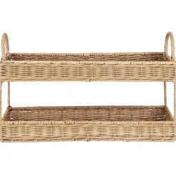 IB LAURSEN Tablett mit 2 Ebenen Rattan grau Outlet