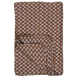 IB LAURSEN Tagesdecke Quilt dunkelbraun/blau mit Blumenmuster Outlet