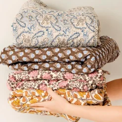 IB LAURSEN Tagesdecke Quilt naturfarben mit Weinreben Best