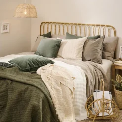 IB LAURSEN Tagesdecke Quilt Olive mit Kreuzstichen Best