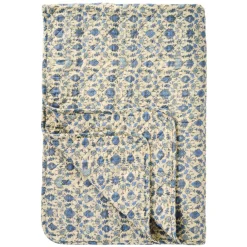 IB LAURSEN Tagesdecke Quilt naturfarben mit blauem Muster Outlet