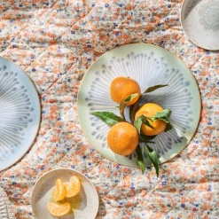 IB LAURSEN Tagesdecke Quilt mit orangen und blauen Blumen Online