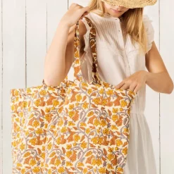 IB LAURSEN Tasche wattiert naturfarben mit Weinreben Sale