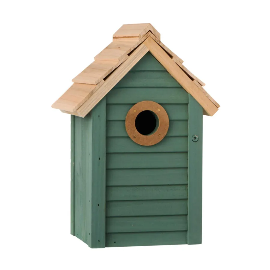 IB LAURSEN Vogelhaus blau mit naturfarbigem Dach Outlet