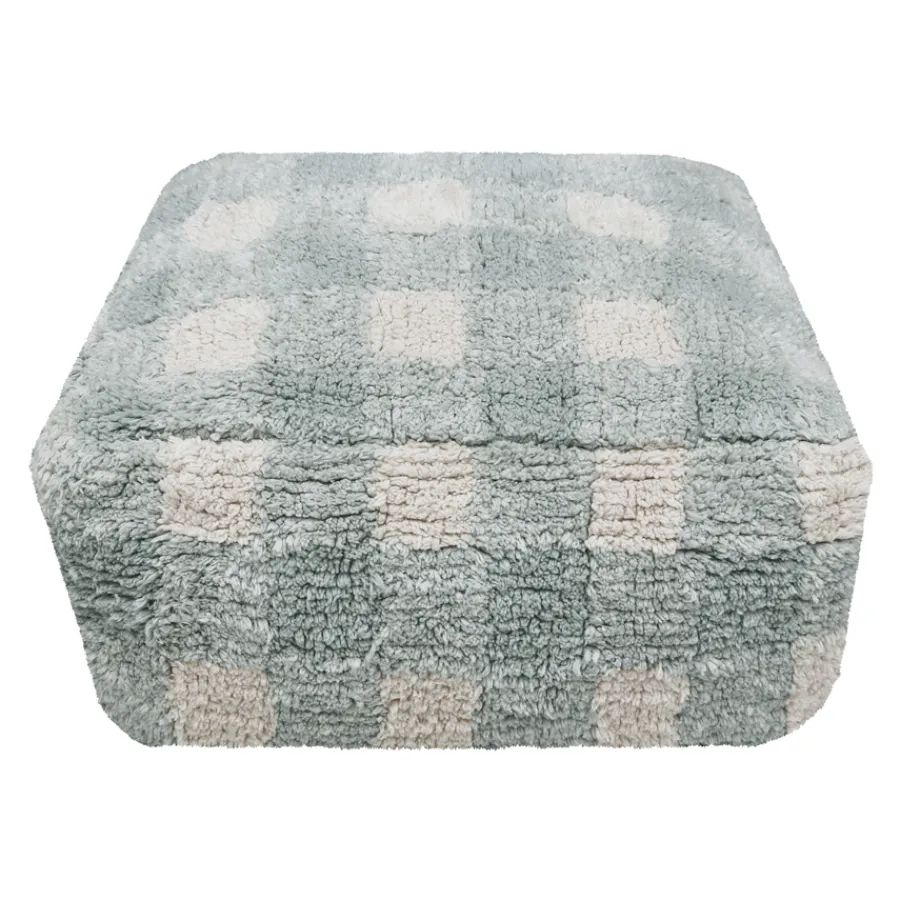 Lorena Canals Pouf Vichy Blue Sage Hot