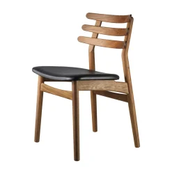FDB Møbler NEU J48 Stuhl geräucherte Eiche/Leder Outlet