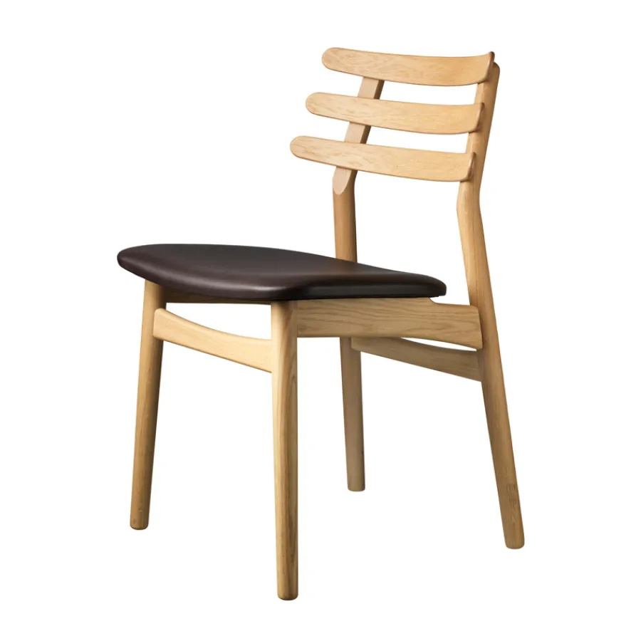 FDB Møbler NEU J48 Stuhl Natur/Dunkel Braun Discount