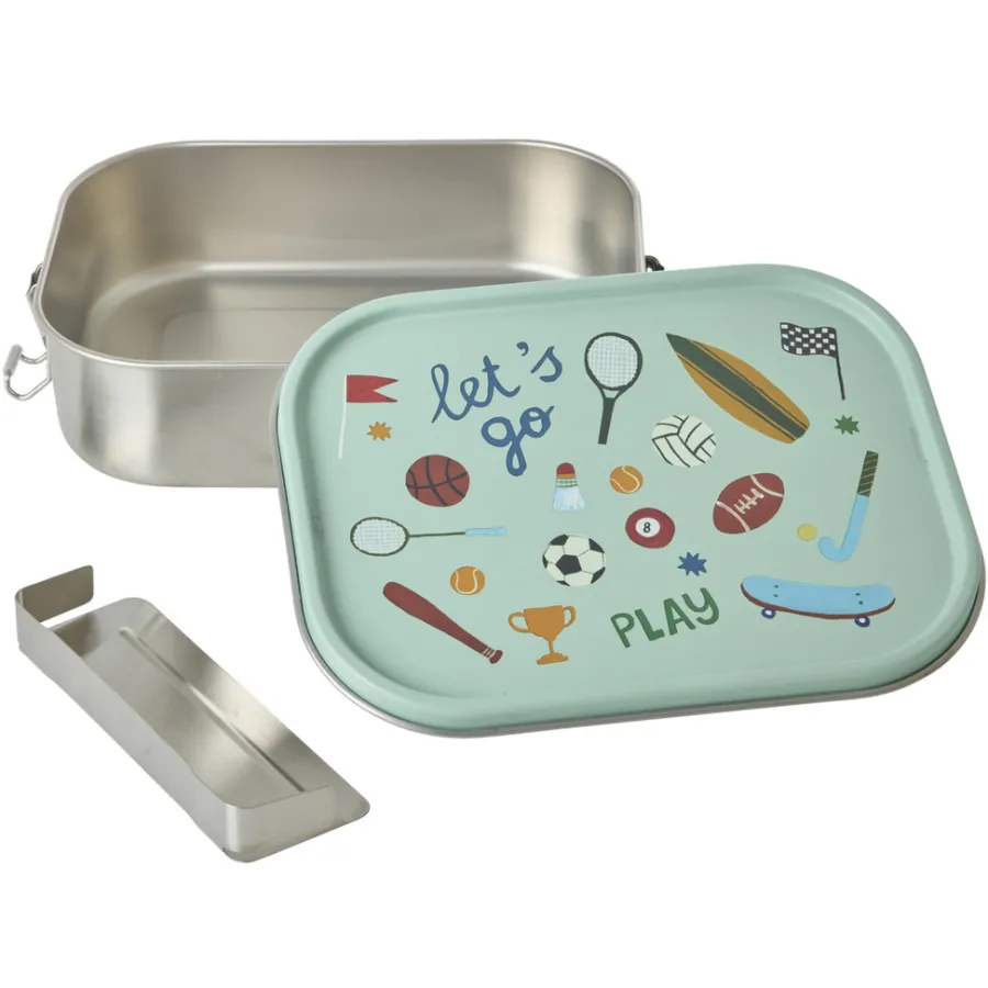 Rice NEU Edelstahl Lunchbox Brotdose mit flexiblem Trenner Sports 1400 ml Clearance