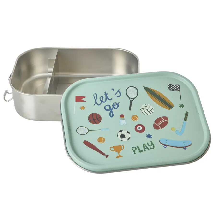 Rice NEU Edelstahl Lunchbox Brotdose mit flexiblem Trenner Sports 1400 ml Clearance