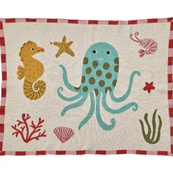 Rice NEU Gestrickte Babydecke Coral Ocean Design Sale