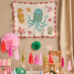 Rice NEU Gestrickte Babydecke Coral Ocean Design Sale