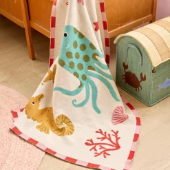 Rice NEU Gestrickte Babydecke Coral Ocean Design Sale