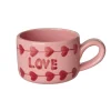 Rice NEU Keramik Cappuccino-Tasse handbemalt LOVE Hot