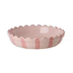 Rice NEU Kuchenform Keramik Pink Coral Stripes and Edge Small Discount