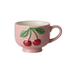 Rice NEU Keramik Tasse Red Cherries Pink 250 ml. Clearance