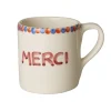 Rice NEU Keramik Tasse handbemalt MERCI Fashion