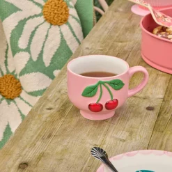 Rice NEU Keramik Tasse Red Cherries Pink 250 ml. Clearance