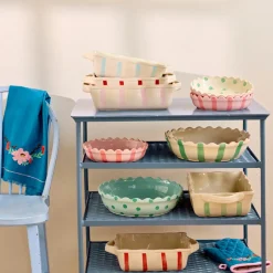 Rice NEU Kuchenform Keramik Mint Green Dots Large Discount