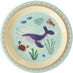 Rice NEU Melamin Kinderteller Blue Ocean Print Discount