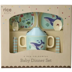 Rice NEU Melamin Geschirr Baby Geschenkbox Blue Ocean 4 teilig Online