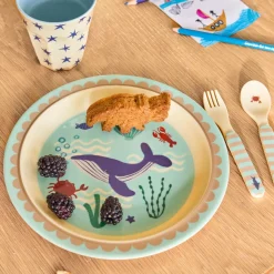 Rice NEU Melamin Kinderteller Blue Ocean Print Discount
