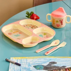 Rice NEU Melamin Geschirr Baby Geschenkbox Coral Ocean 4 teilig Outlet