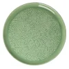 Rice NEU Tablett rund Metall Green Embossed 52cm Best