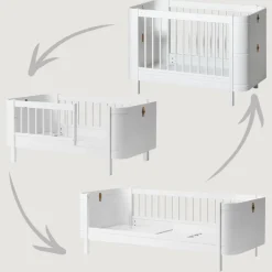 Oliver Furniture Baby- und Kinderbett Wood Mini+ Weiß inkl. Umbauset Juniorbett Fashion