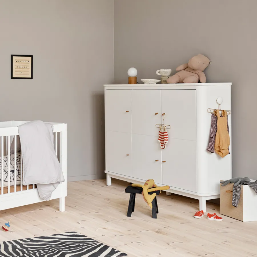 Oliver Furniture Baby- und Kinderbett Wood Mini+ Weiß inkl. Umbauset Juniorbett Fashion