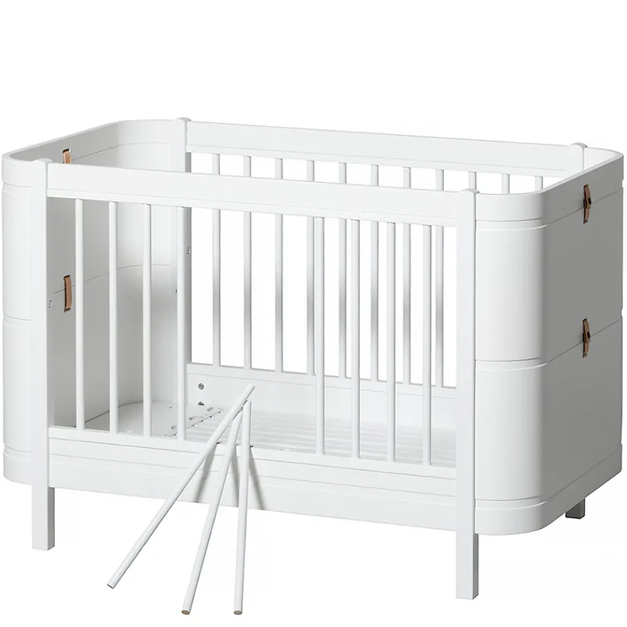Oliver Furniture Baby- und Kinderbett Wood Mini+ Weiß inkl. Umbauset Juniorbett Fashion