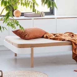 Oliver Furniture Bett Wood Lounger 120 x 200 Weiß/Eiche Outlet