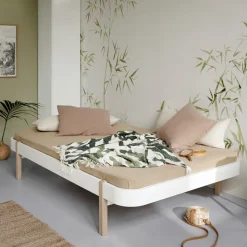 Oliver Furniture Bett Wood Lounger 120 x 200 Weiß/Eiche Outlet