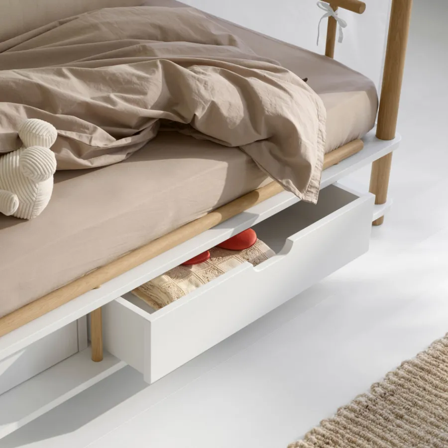 Oliver Furniture Camp Himmelbett 90x180 cm weiß/Eiche Outlet